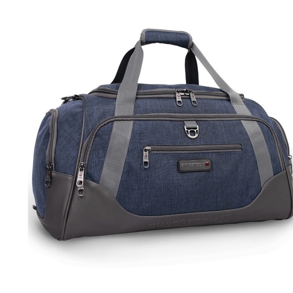 SWISSTECH Excursion Adventure Water Resistant Bottom 24" Duffel Bag Blue - Picture 5 of 14